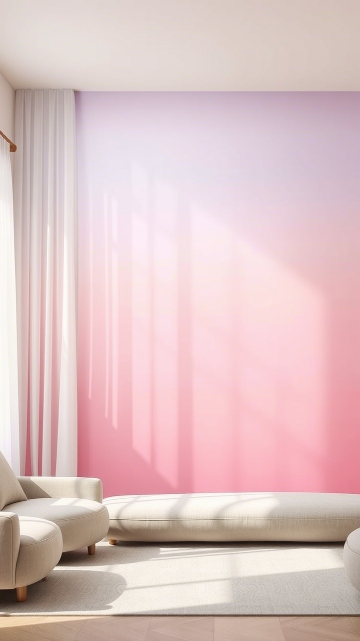 Artistic Ombre or Gradient Walls Dreamy Transitions
