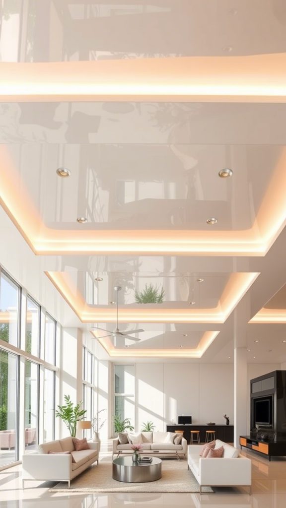 High-Gloss Accents & Ceilings: Reflective Radiance