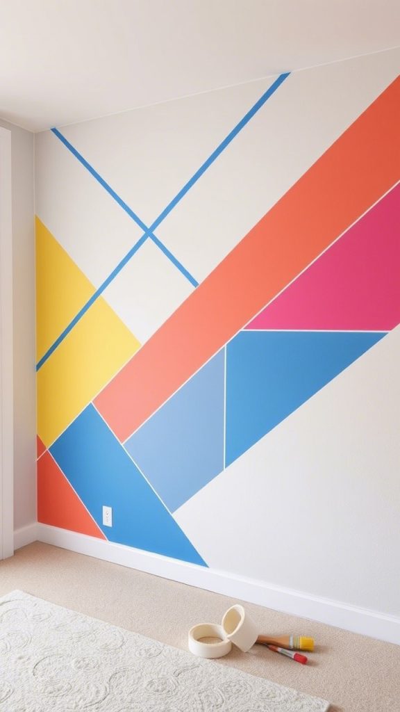 Precision Taping for Geometric & Color Block Designs Sharp Line Artistry